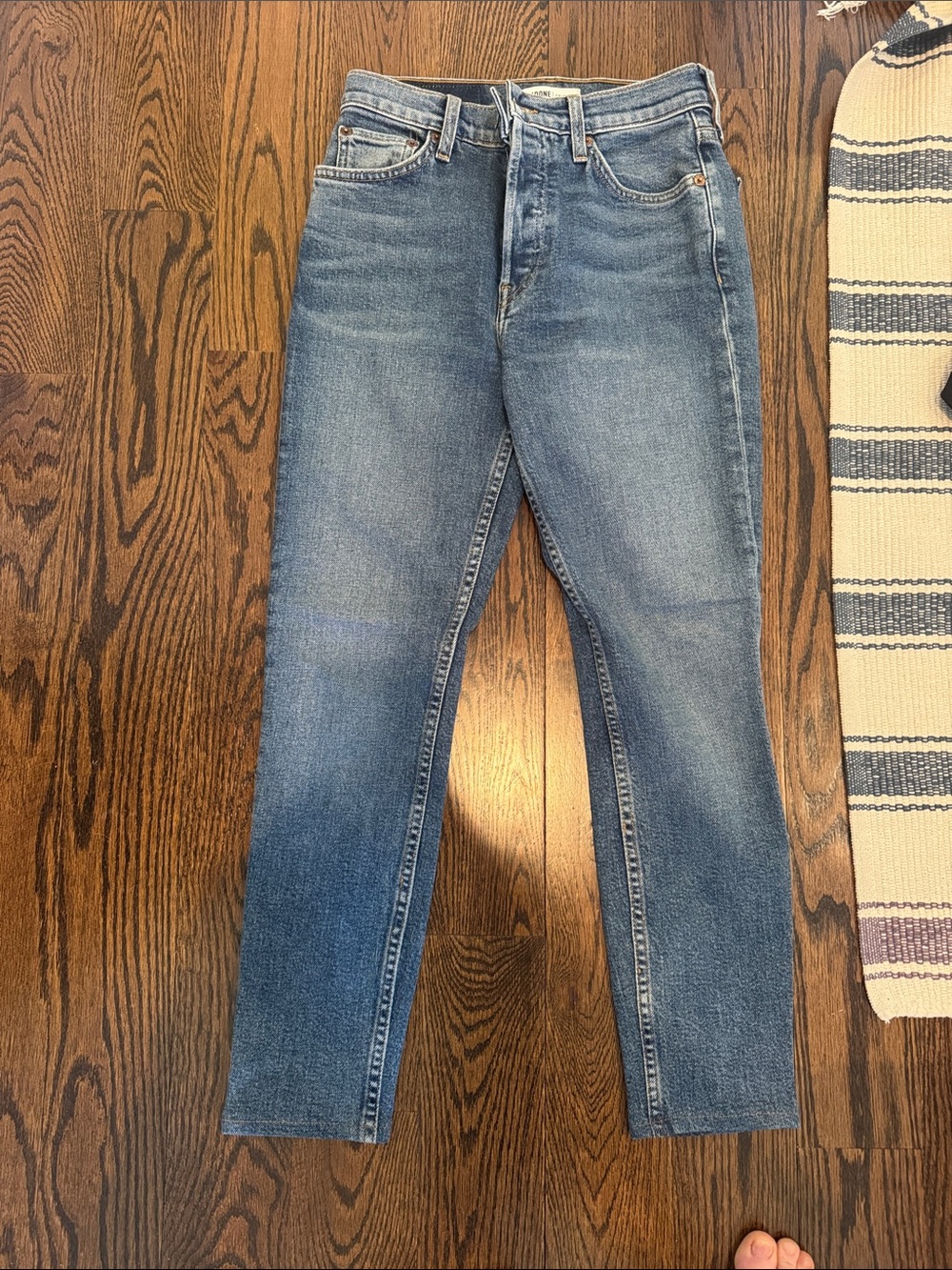 Re/Done Women's Skinny Jeans in Light Blue Denim